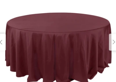 Burgundy table linens